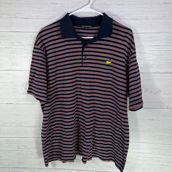 Augusta National Masters XL blue red stripe MEN polo golf shirt preppy old money - Picture 1 of 7